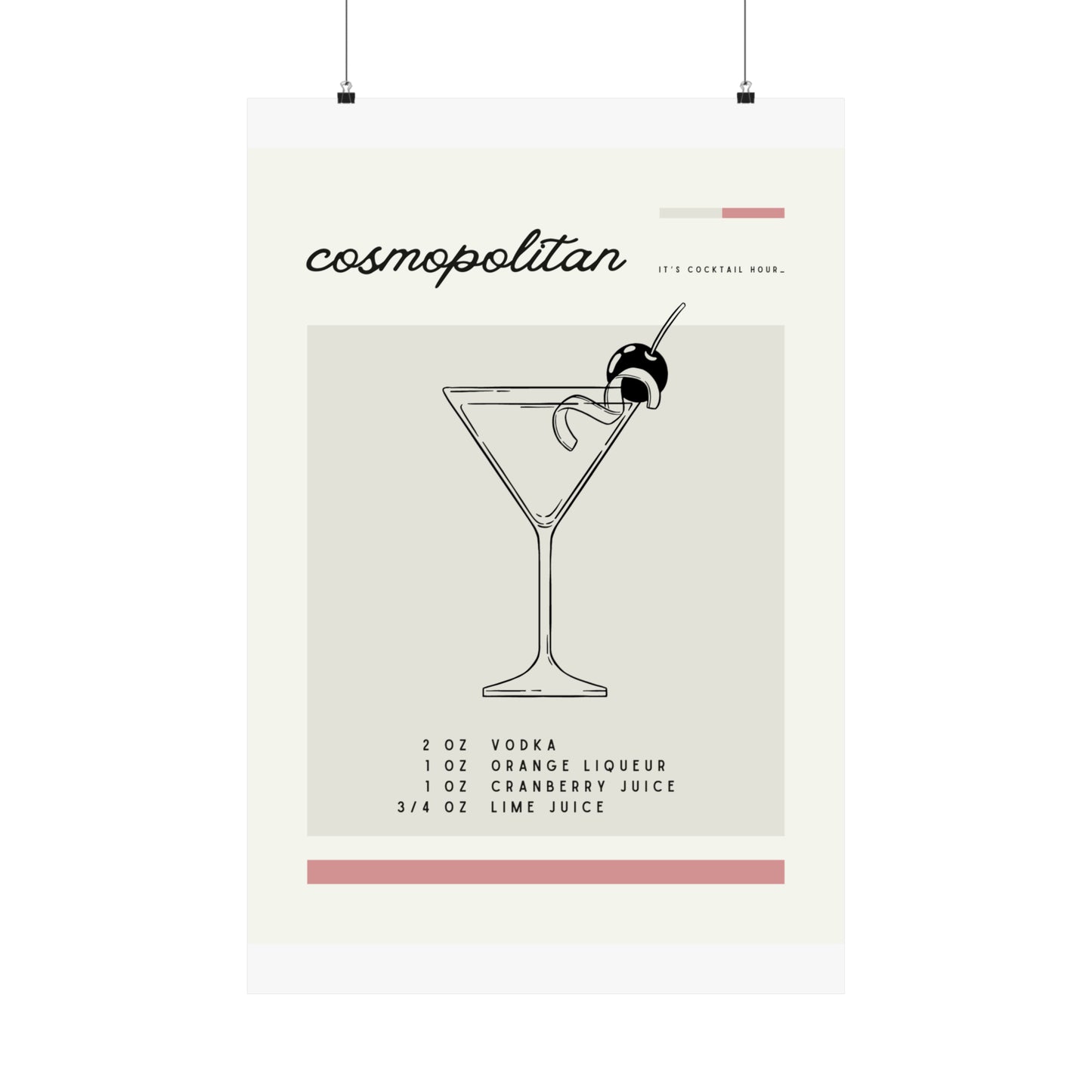 Cosmopolitan Cocktail Wall Art