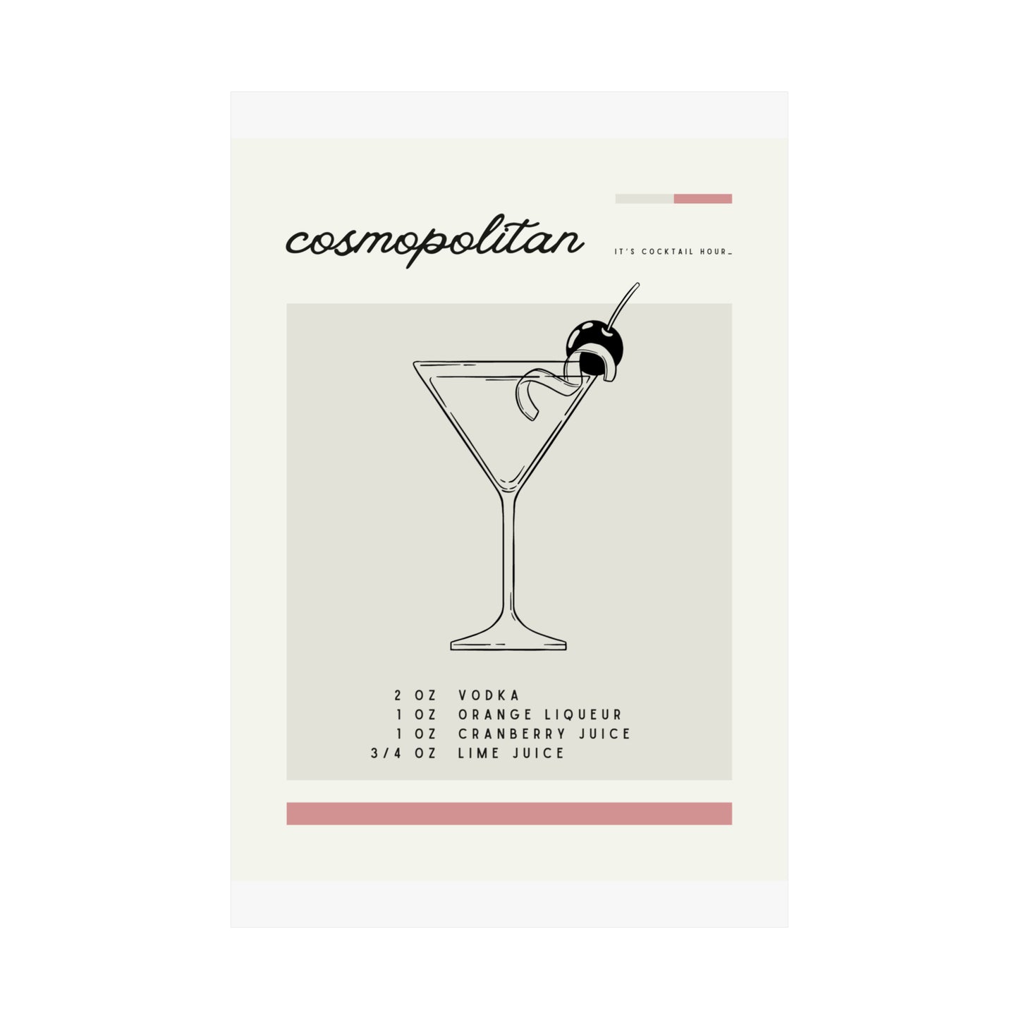 Cosmopolitan Cocktail Wall Art