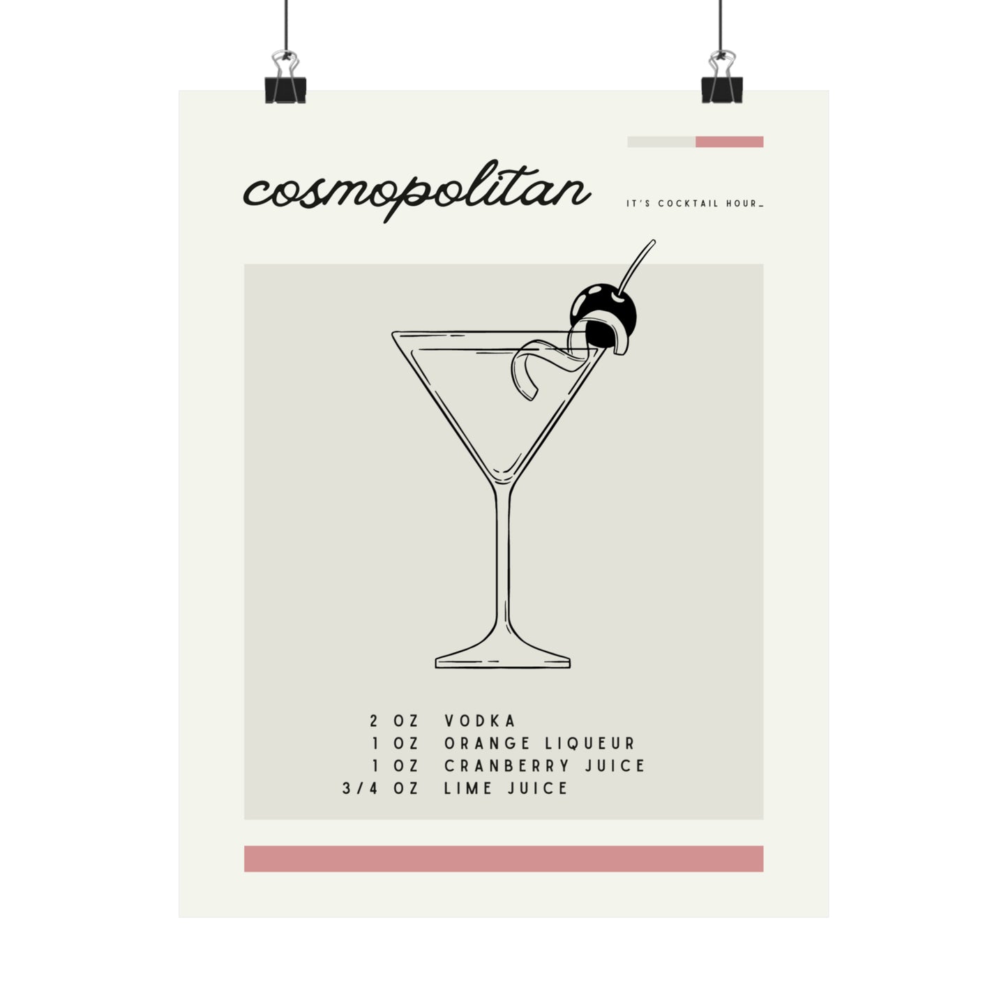 Cosmopolitan Cocktail Wall Art