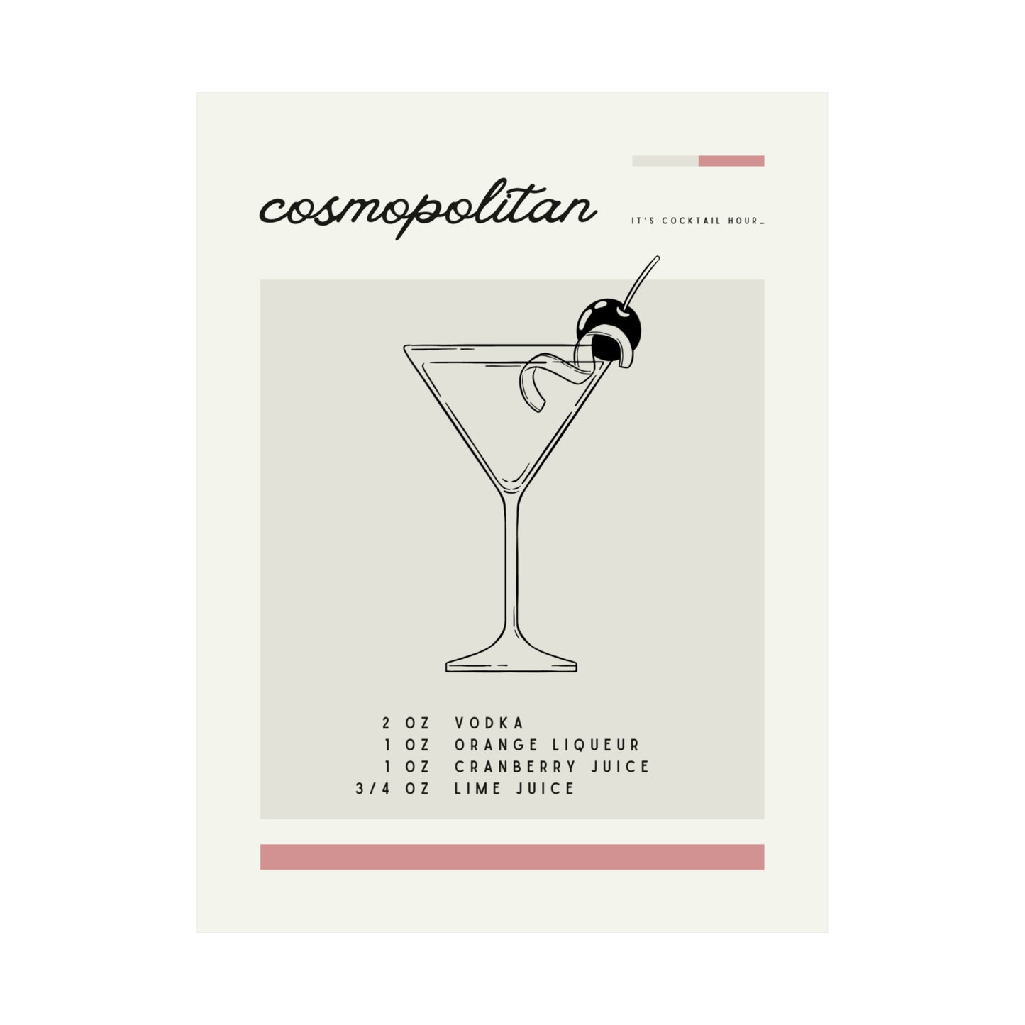 Cosmopolitan Cocktail Wall Art