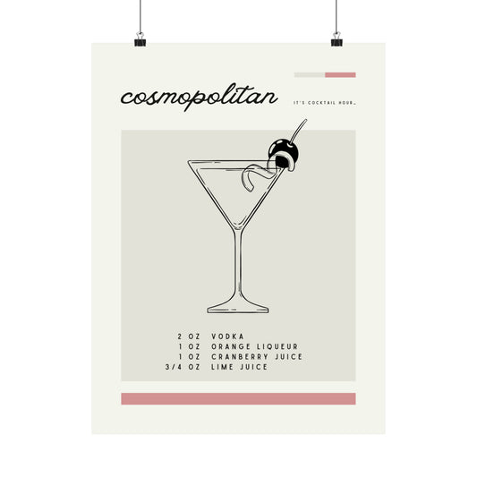 Cosmopolitan Cocktail Wall Art