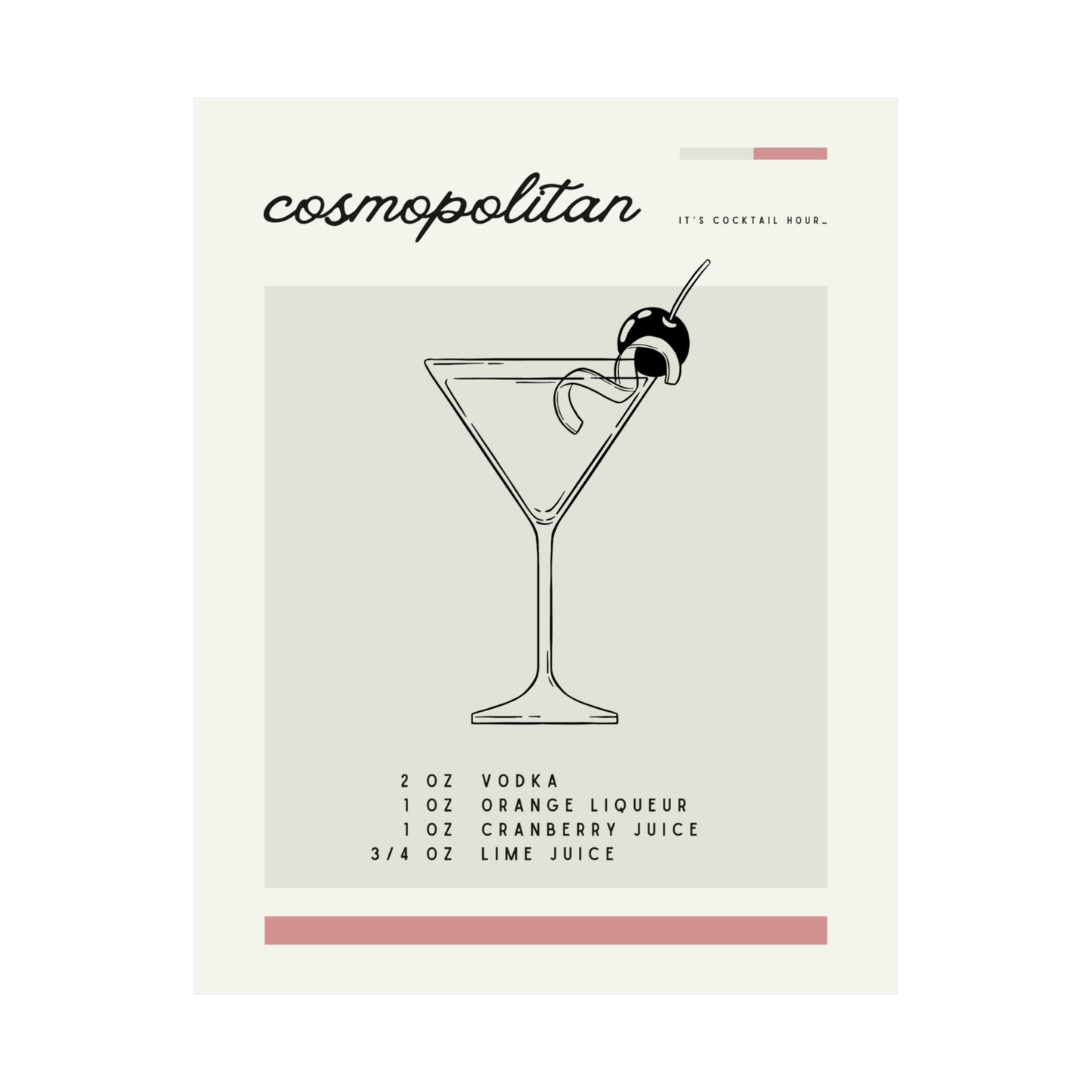 Cosmopolitan Cocktail Wall Art